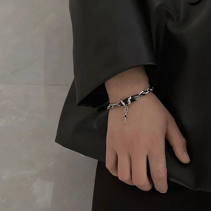Bracelet Stainless Steel Zircon Star Chain Bracelet