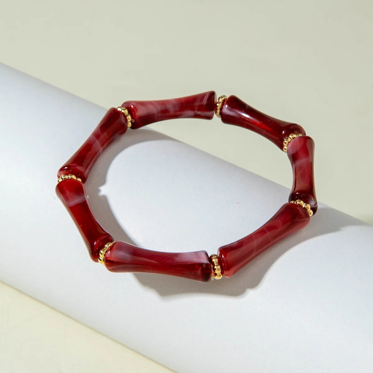 Bracelet Bamboo Tube Elastic Beaded