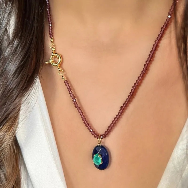 Necklace With Natural Stone Pendant