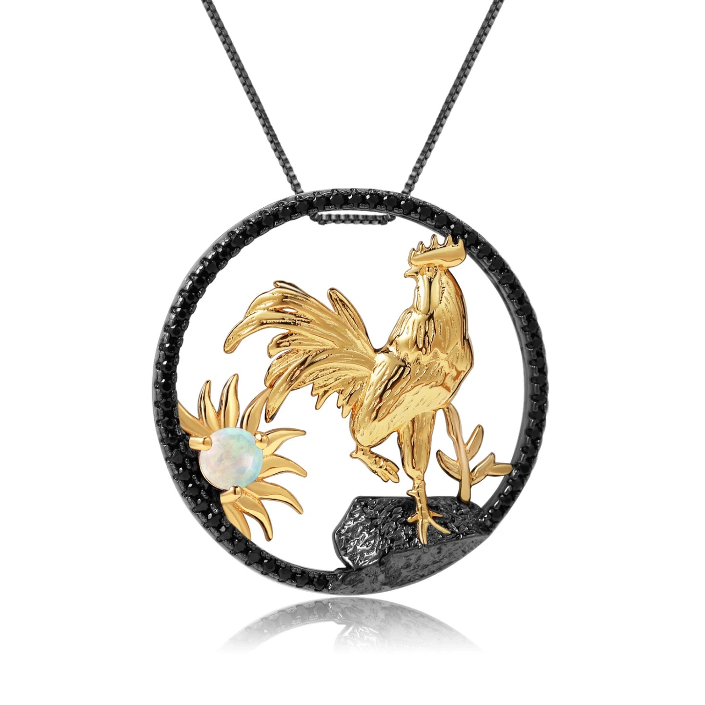 925 Necklace Silver Blue Topaz Dragon Pendant