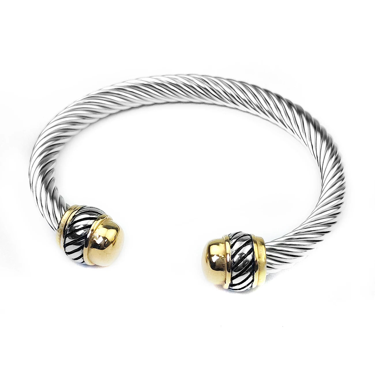 Bracelet Two-Tone Open Twisted Rope