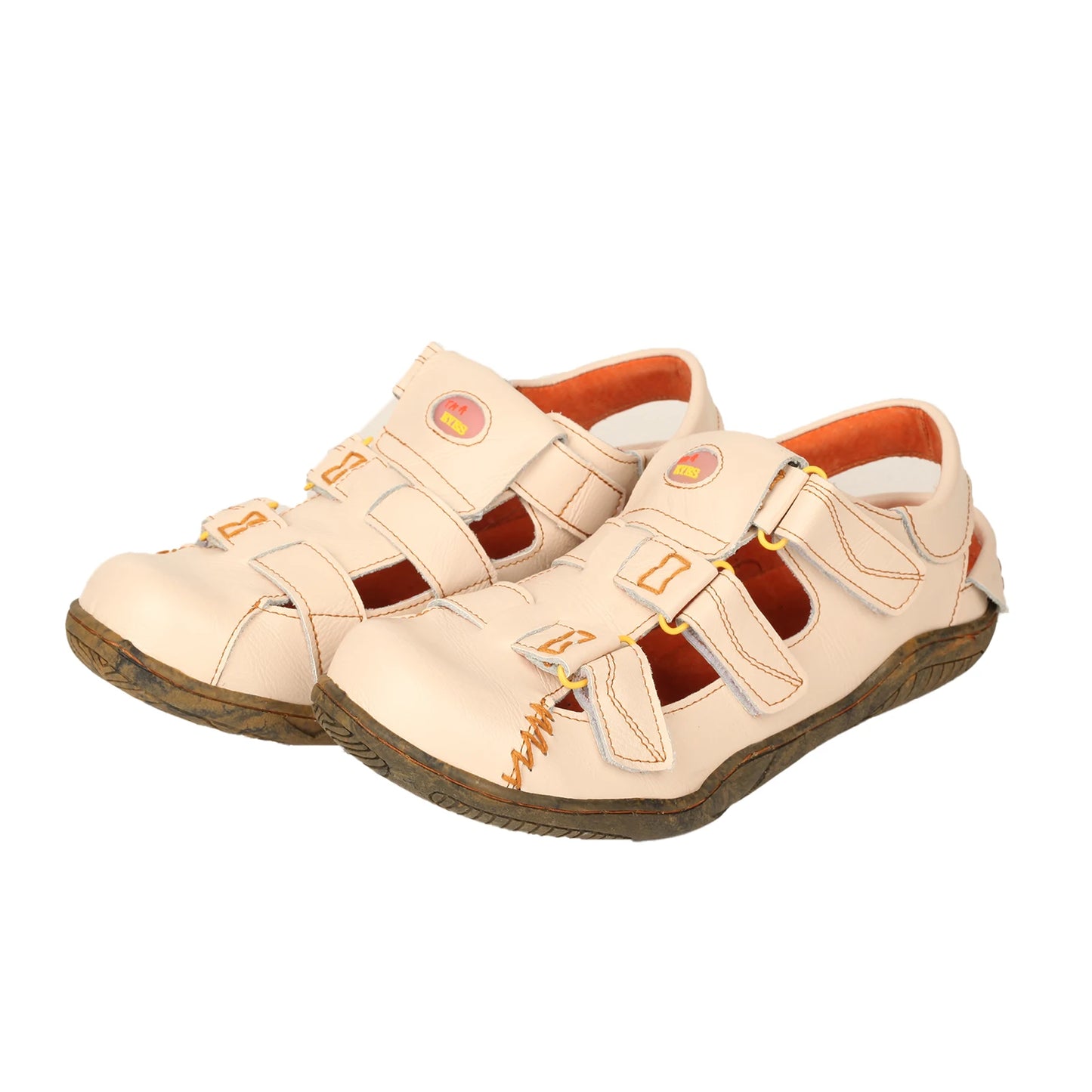 Women's Leather Sandal Closed Toe With Hook Loop