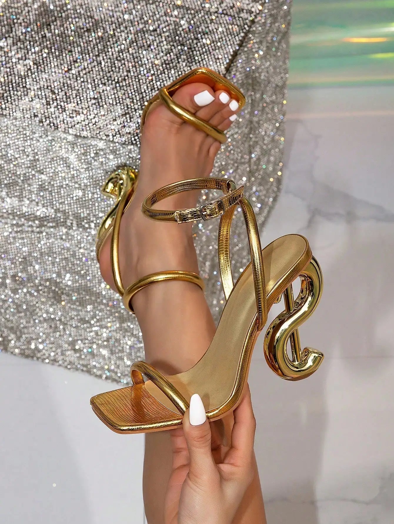 High Heels Womens Patent Leather Ankle Strap