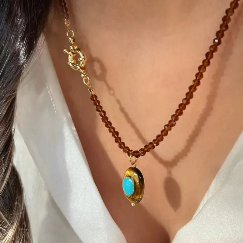 Necklace With Natural Stone Pendant