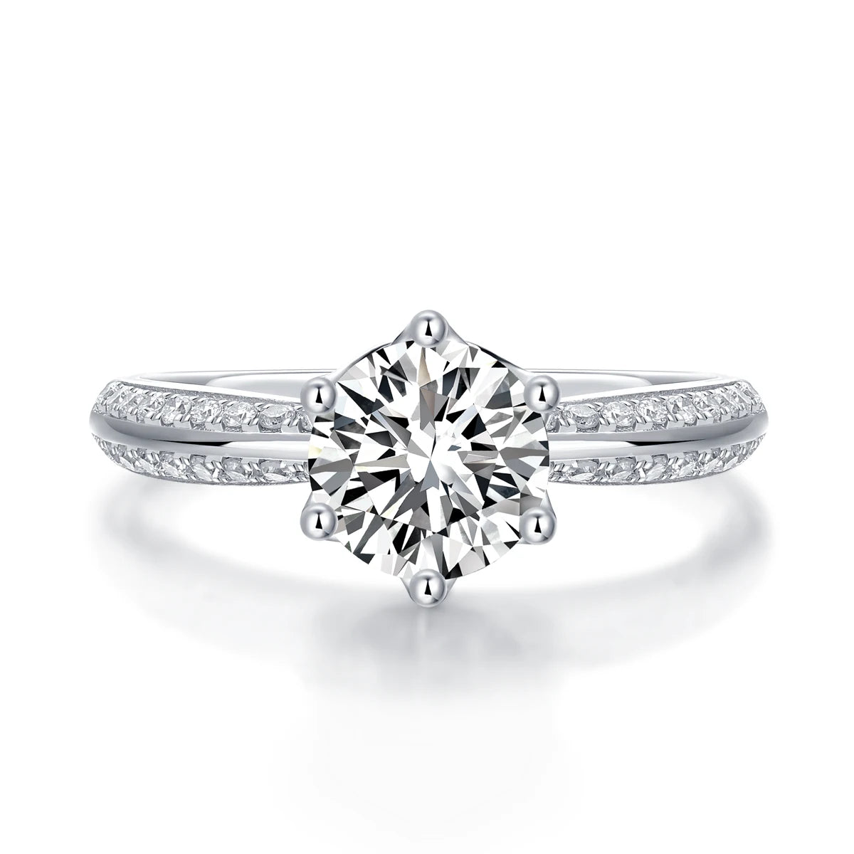 Moissanite Ring 925 Sterling Silver