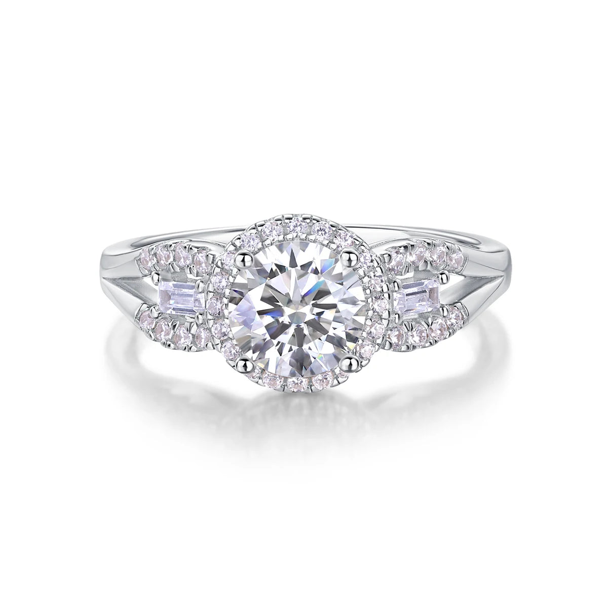 Moissanite Diamond Silver Band