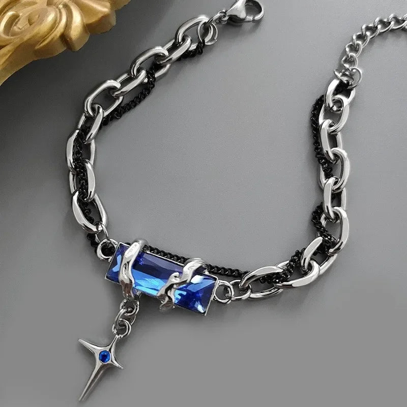 Bracelet Stainless Steel Zircon Star Chain Bracelet