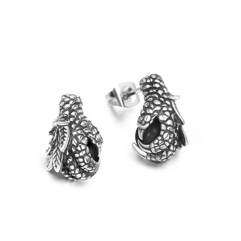 Earrings 3D Dragon Claw Studs