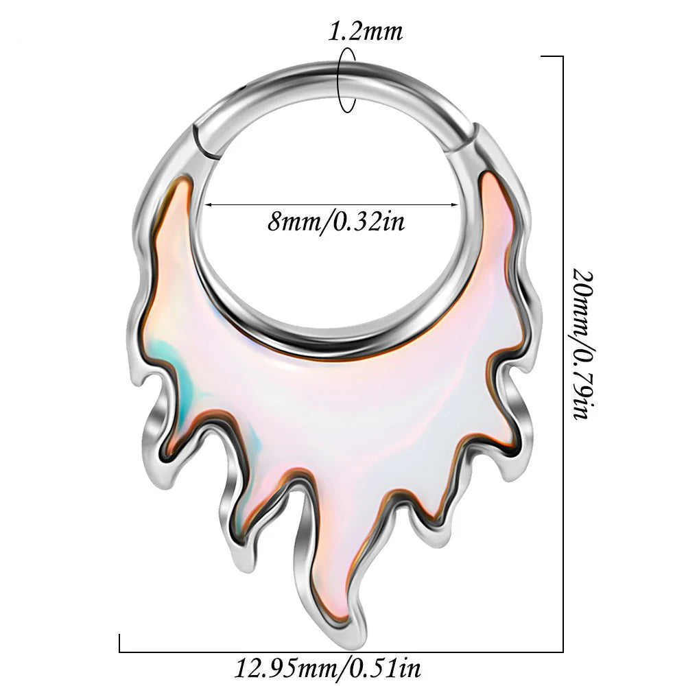 Nose Ring Septum Stainless Steel Oil Drop