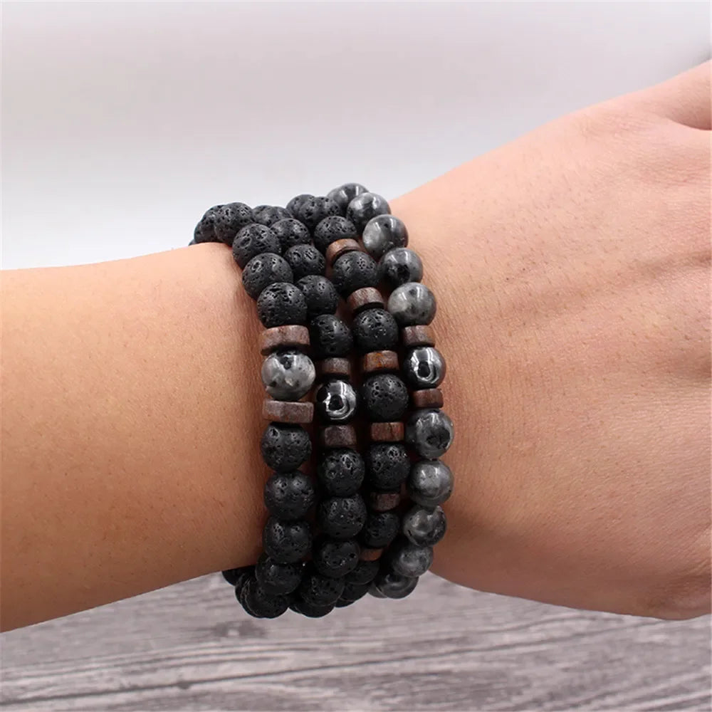 Volcanic Stone Bracelet For Men Women Tibetan Buddha