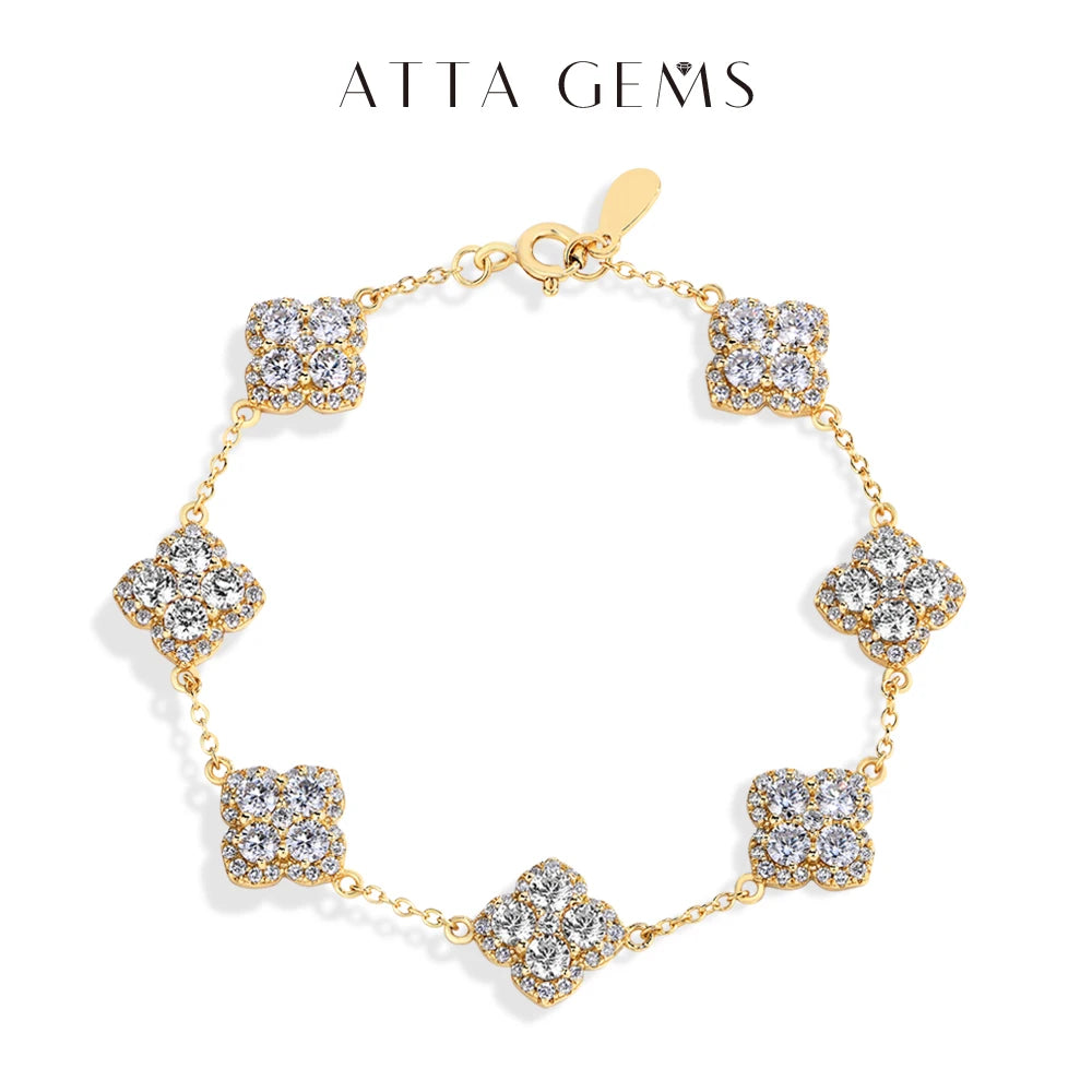 Bracelets S925 Silver Yellow Gold Plated Moissanite