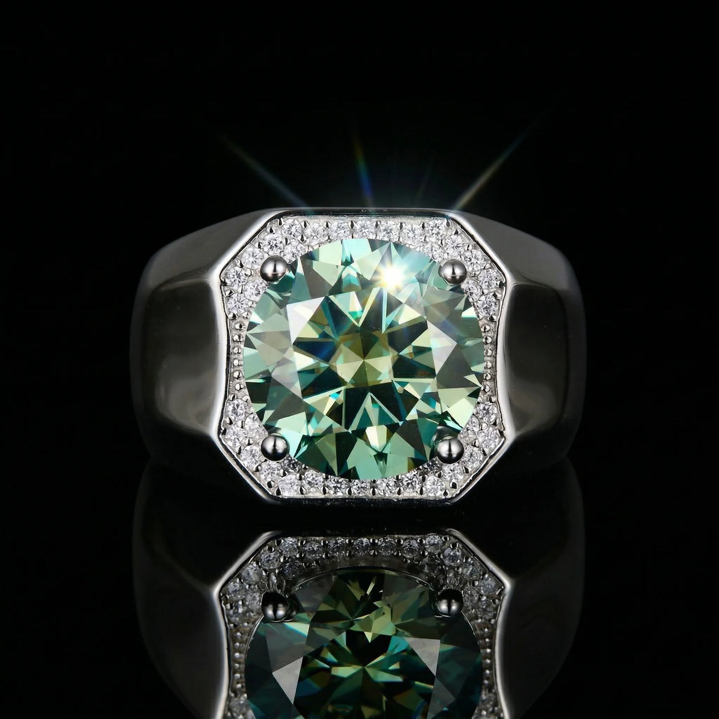 Moissanite Ring S925 Sterling Silver GRA Certified