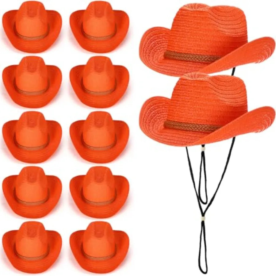Straw Cowboy Hats for Women and Men Wide Brim