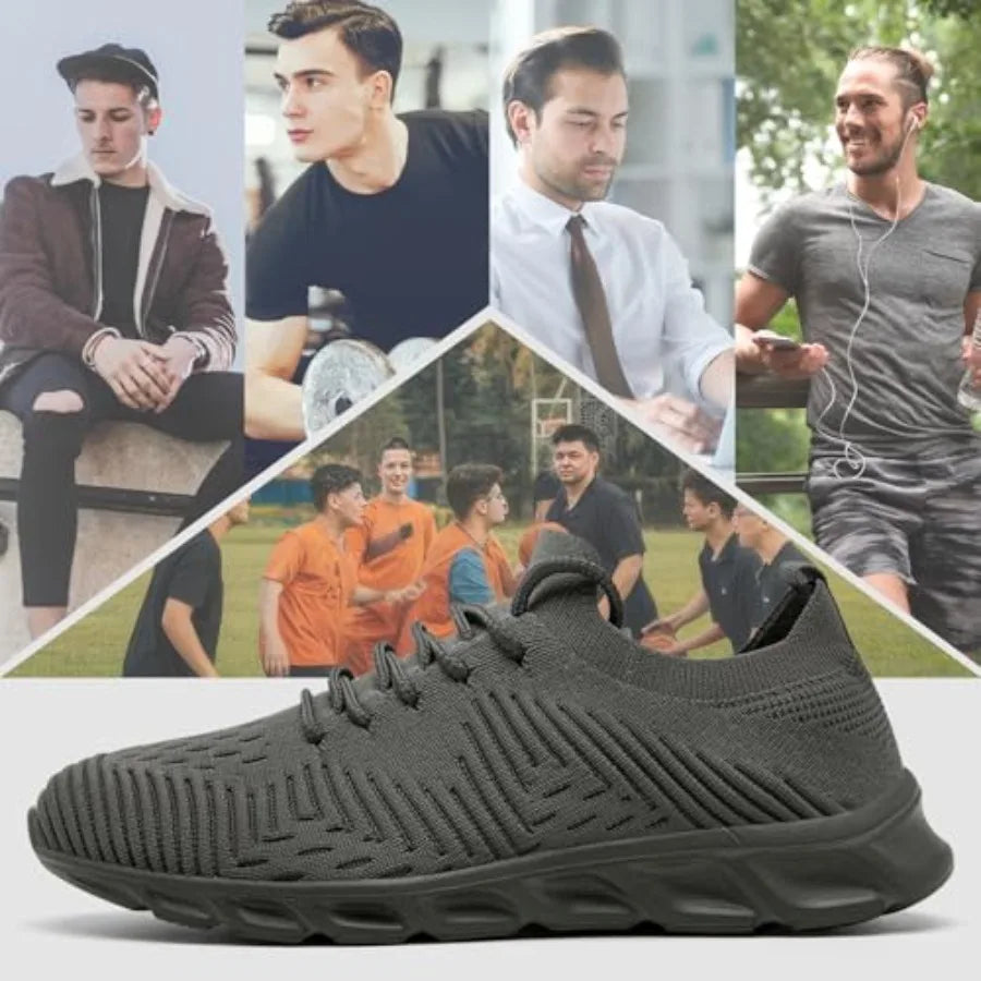 Men's Running Shoes Non Slip Lightweight Breathable Mesh Athletic Sneaker