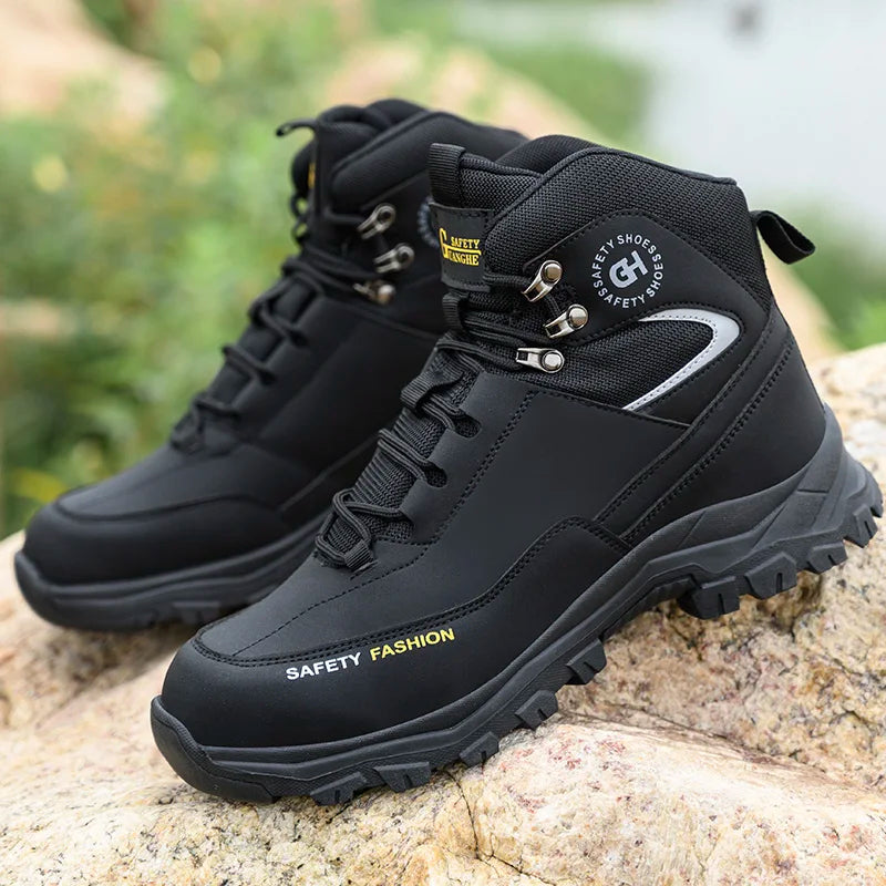 Men's Steel Toe Work Boots Waterproof Safety Shoes