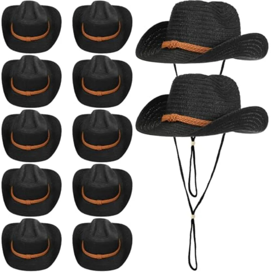 Straw Cowboy Hats for Women and Men Wide Brim