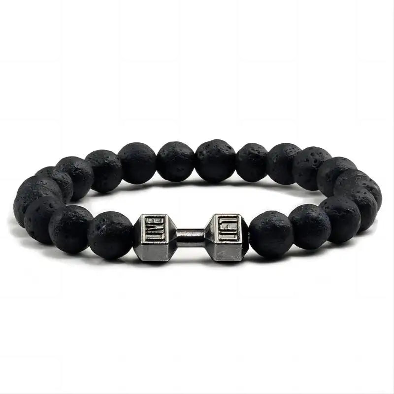 Bracelet Volcanic Lava Stone Dumbbell