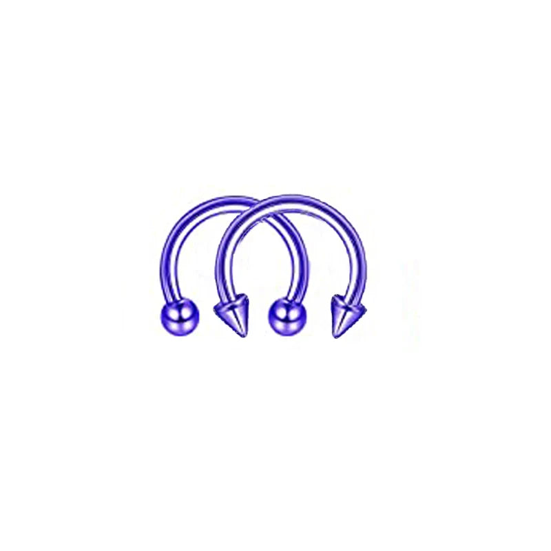Stainless Steel Nose Hoop and Septum Ring Set 2pcs