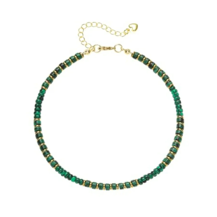 Natural Stone Beaded Anklets For Women Handmade Boho Turquoise Beads Jewelry