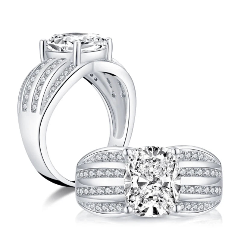 925 Moissanite Engagement Ring Wedding Band