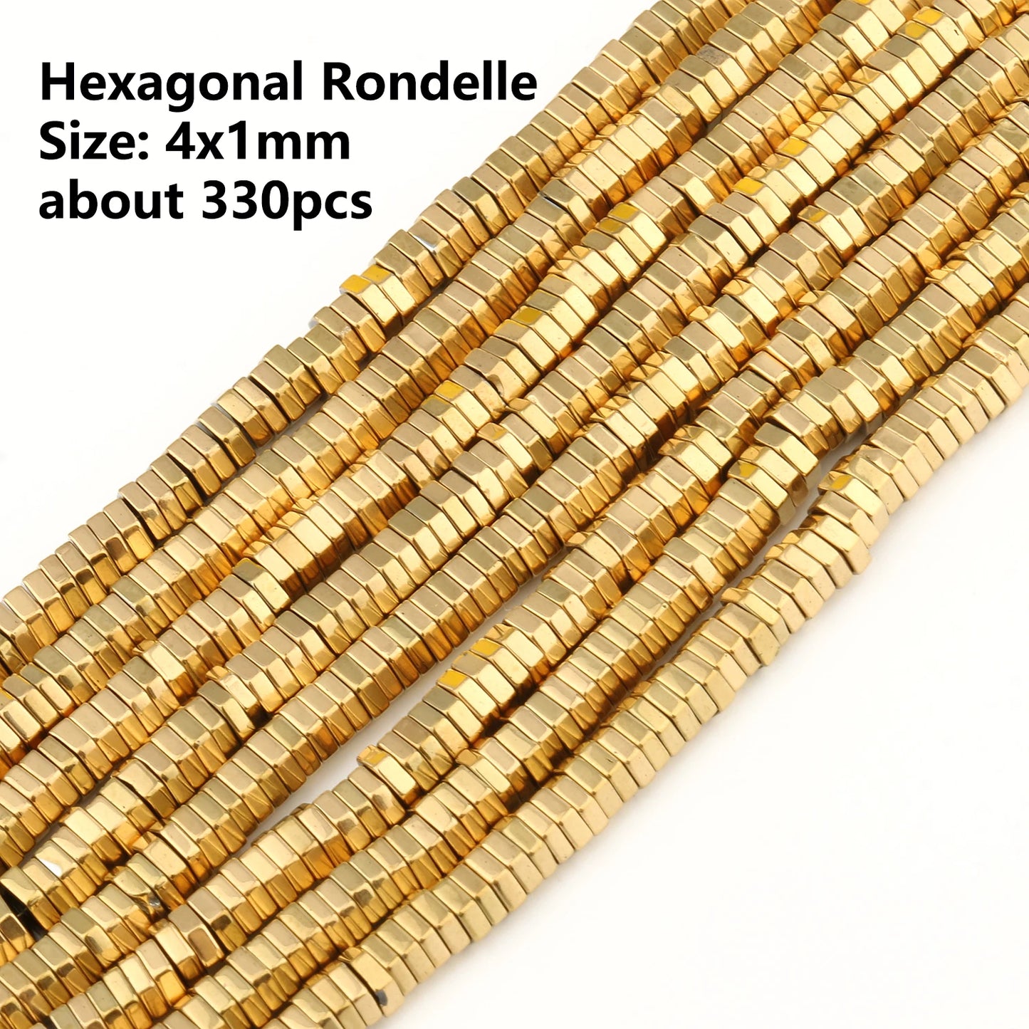 GMB724 Real Gold Plated Hematite Beads Irregular Heart Cube Rondelle
