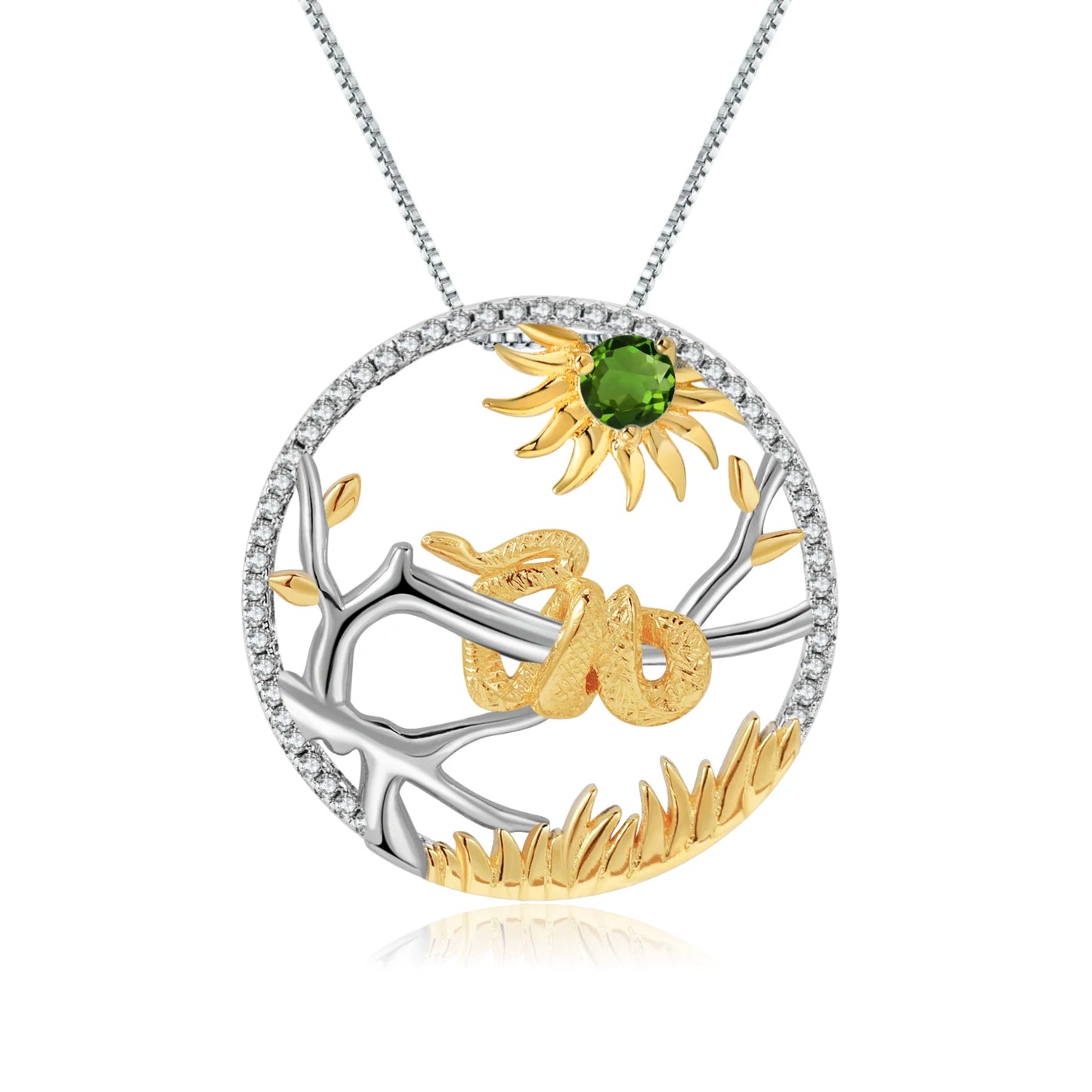 925 Necklace Silver Blue Topaz Dragon Pendant