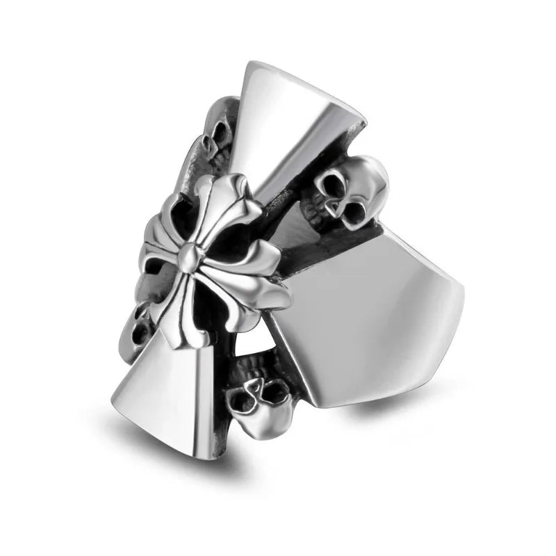 Skull Ring Cross Flower Windmill Titanium