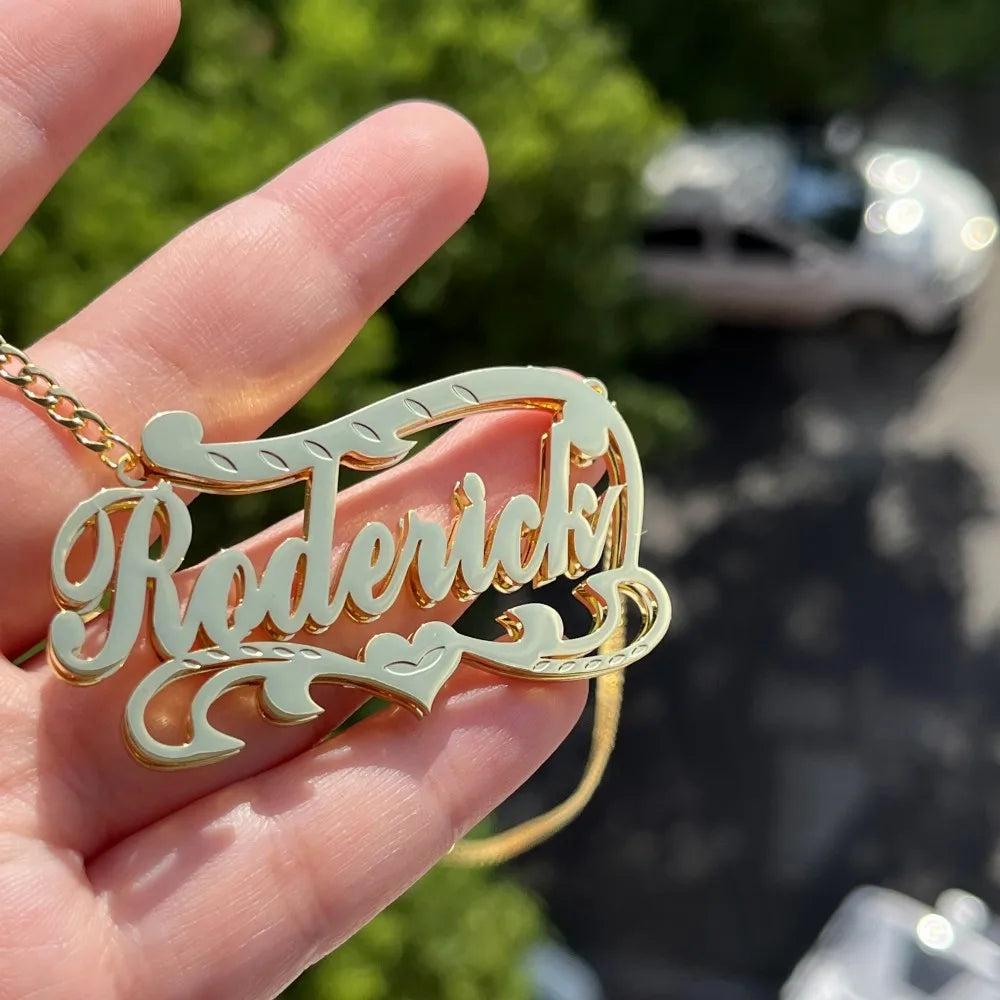 Pendant Letter Necklace Stainless Steel