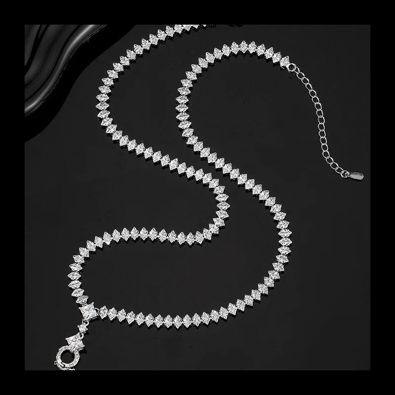 Necklace With Removable Button Horse Head Chain