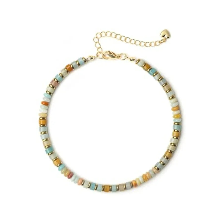 Natural Stone Beaded Anklets For Women Handmade Boho Turquoise Beads Jewelry
