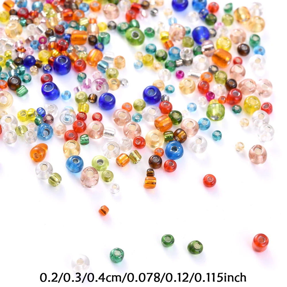 Glass Seed Beads Transparent Spacing Beads For Jewelry Making