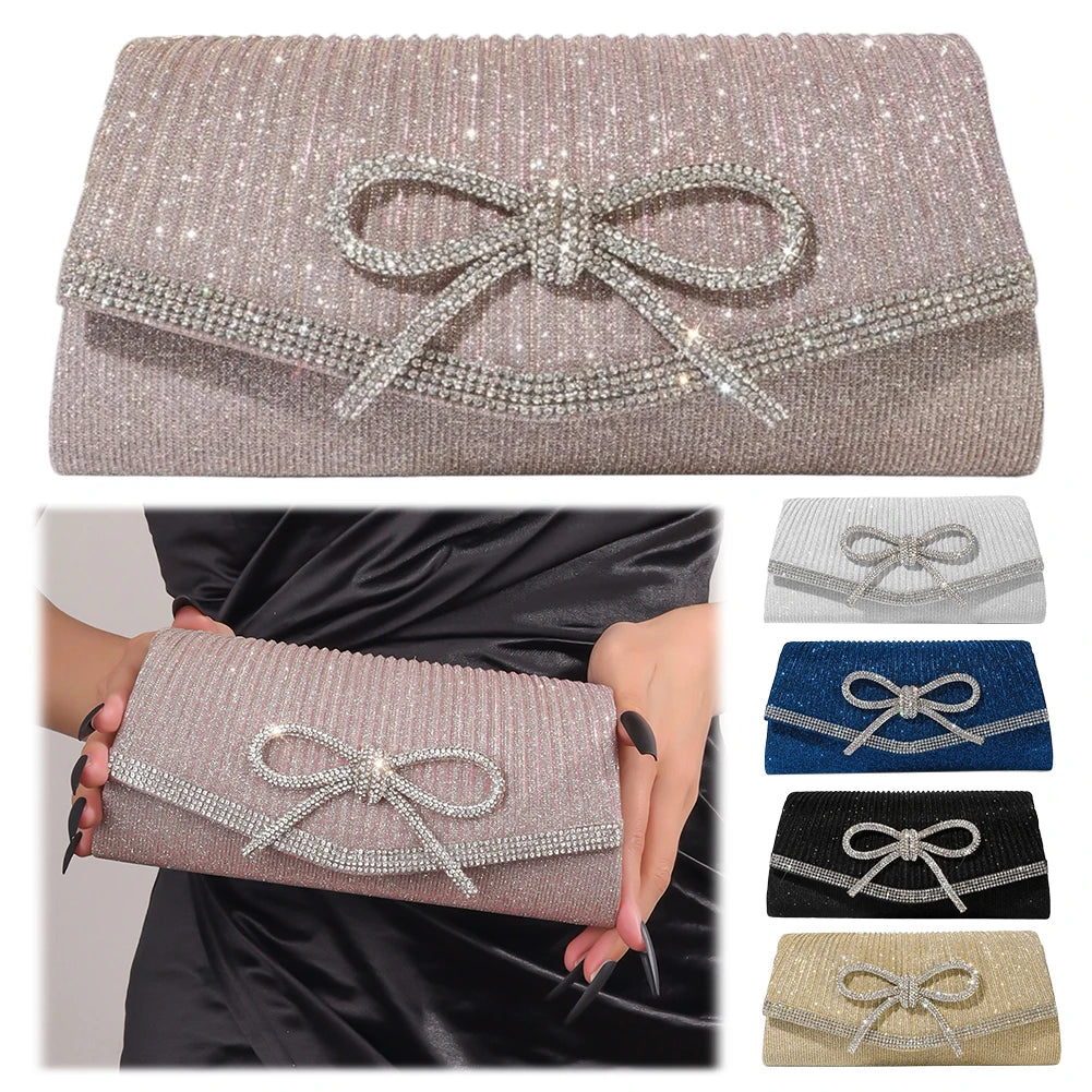Clutch Glitter Rhinestone Bow
