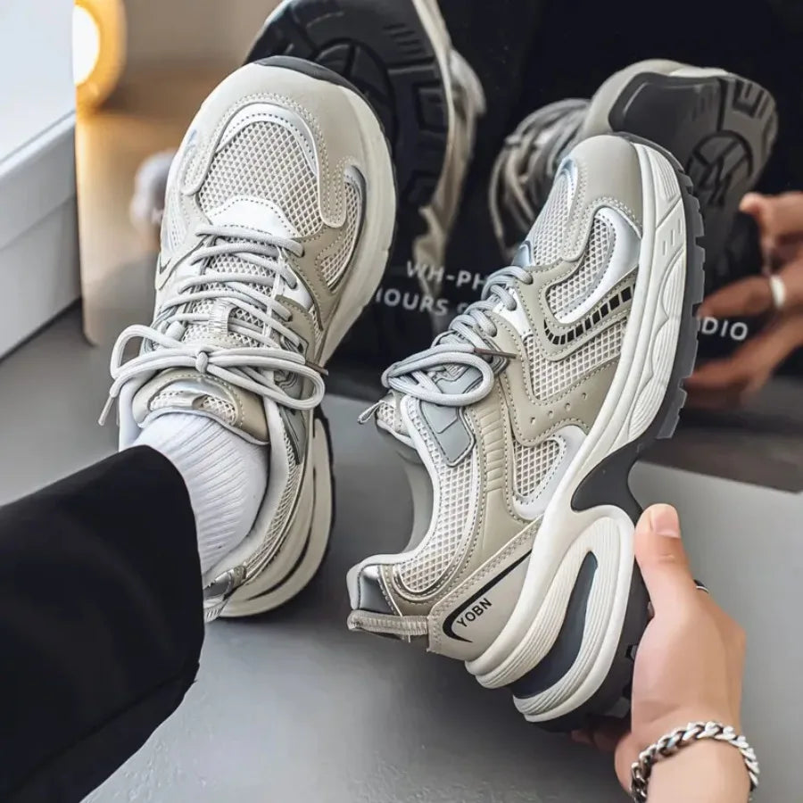 Unisex Casual Sneakers Lightweight PU Shoes For Gym And Training