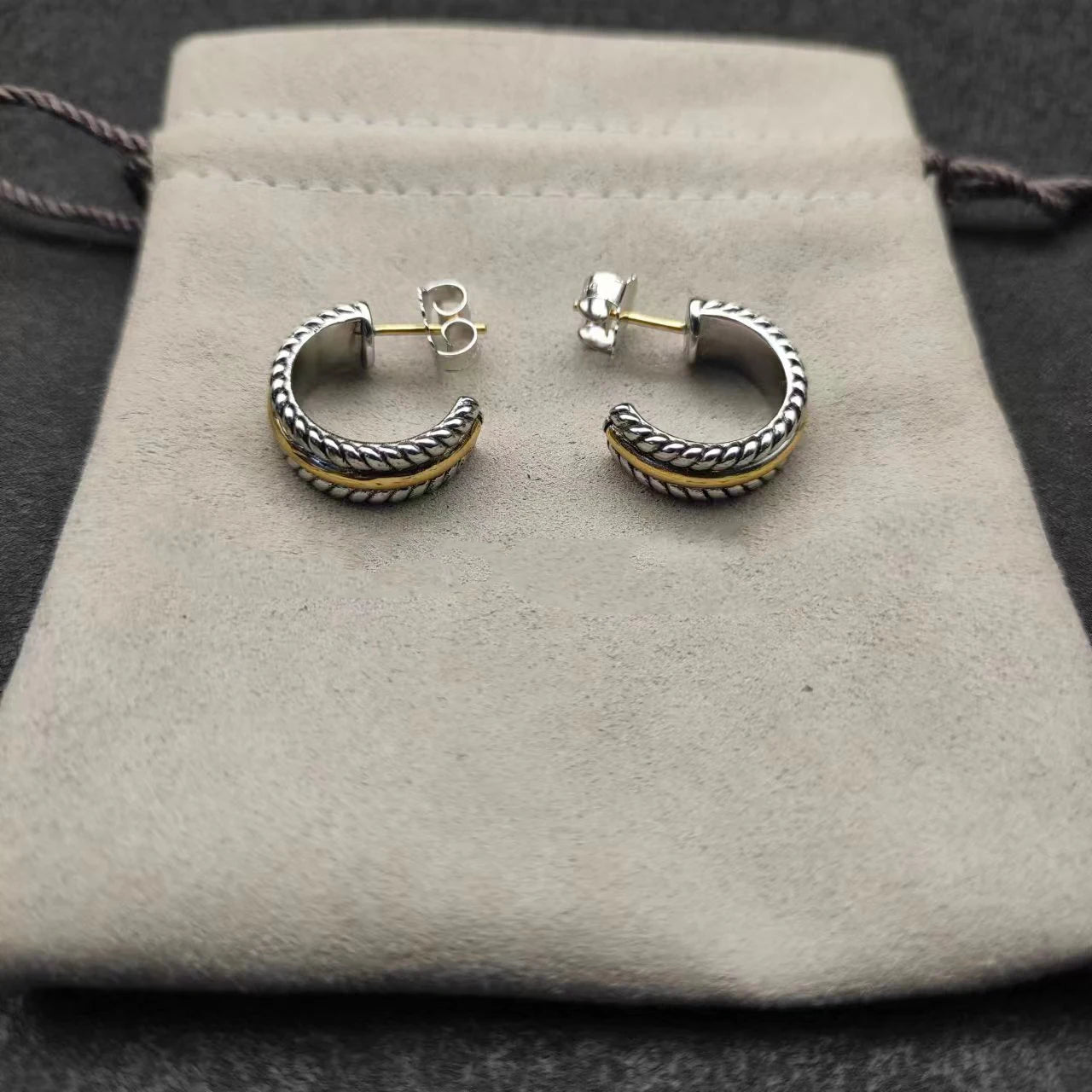 Sterling Silver Zircon Stud Earrings 925