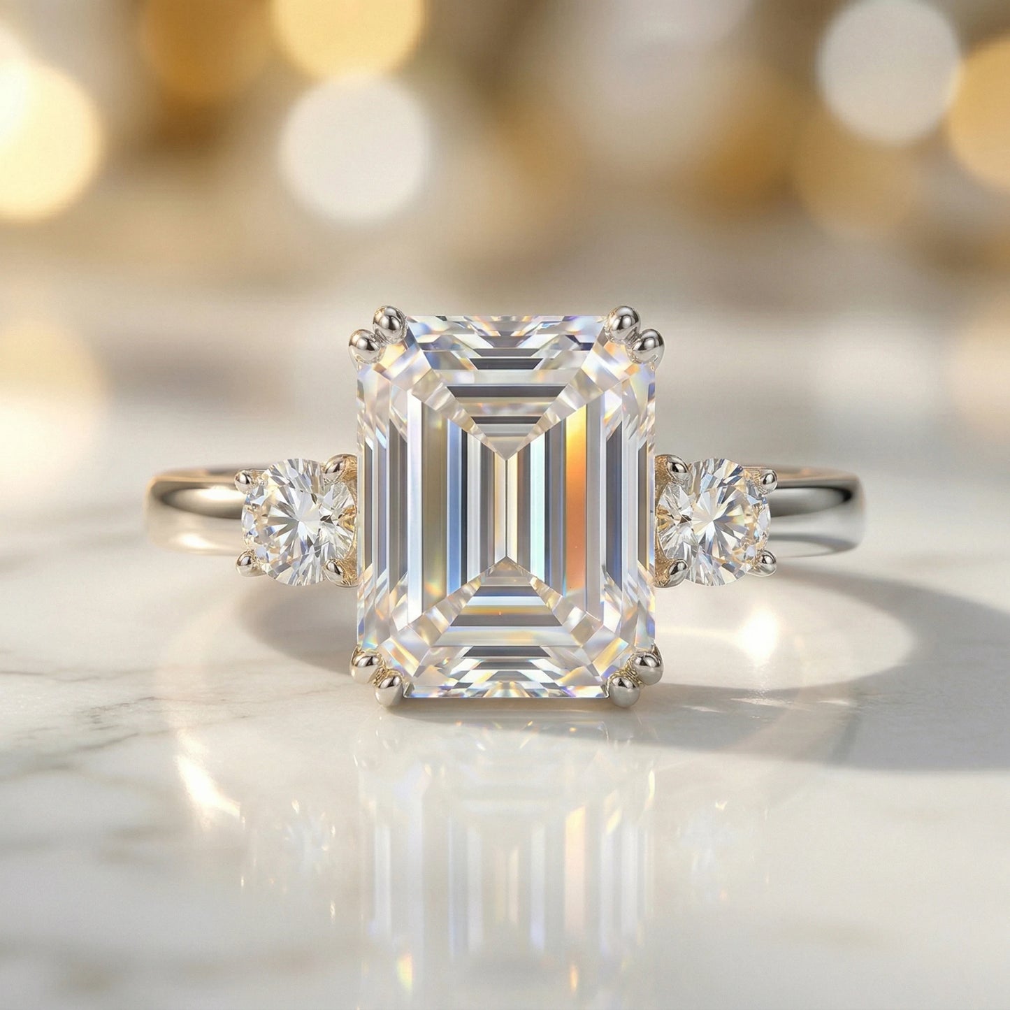Moissanite Ring 925 Sterling Silver