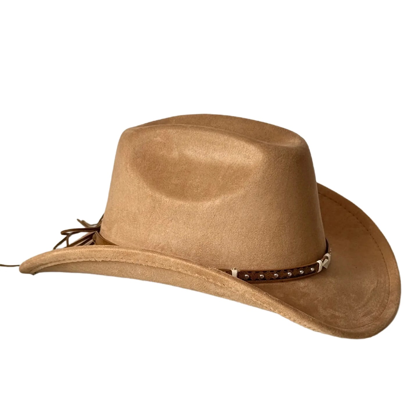 Cowboy Hat With Embellished Band Wide Brim