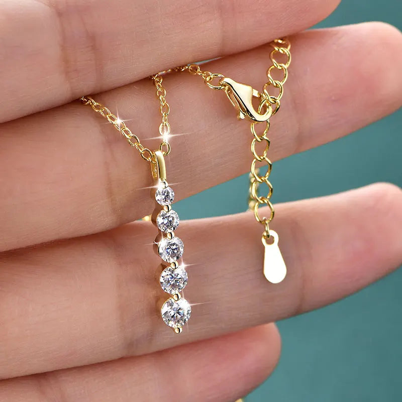 Moissanite Pendant Necklace D VVS1 14K Gold Filled