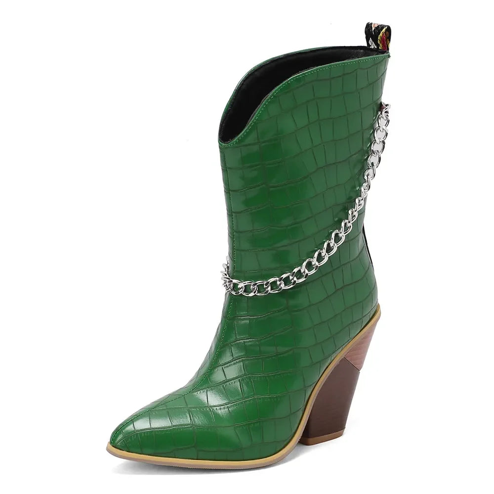 Womens Cowboy boots Snake Print