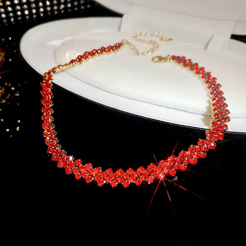 Rhinestone Choker  Geometric Crystal Jewelry