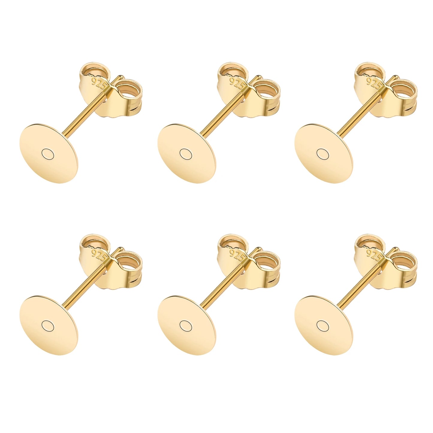 925 Silver Earring Studs Blank Post Base Pins