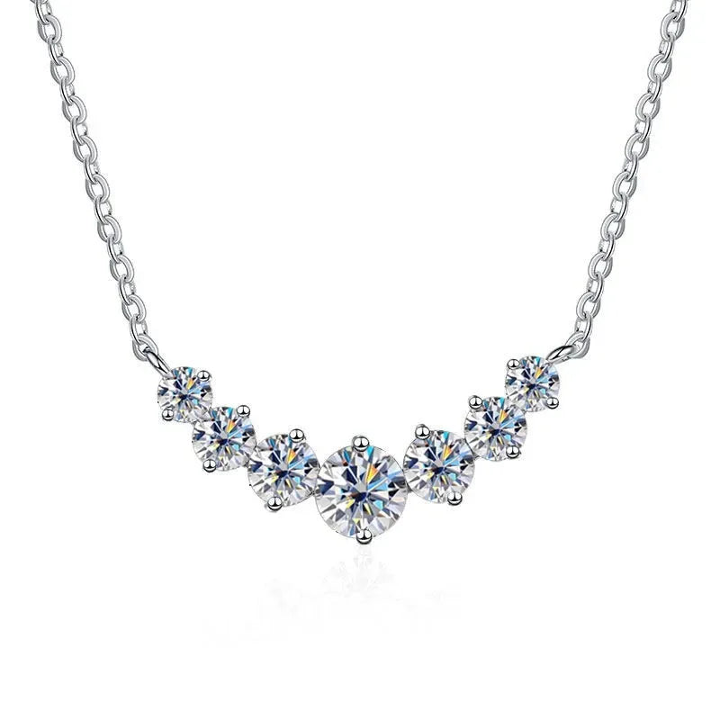 Moissanite Necklace 925 Sterling Silver Jewelry Gift For Engagement