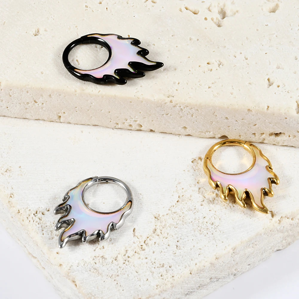 Nose Ring Septum Stainless Steel Oil Drop