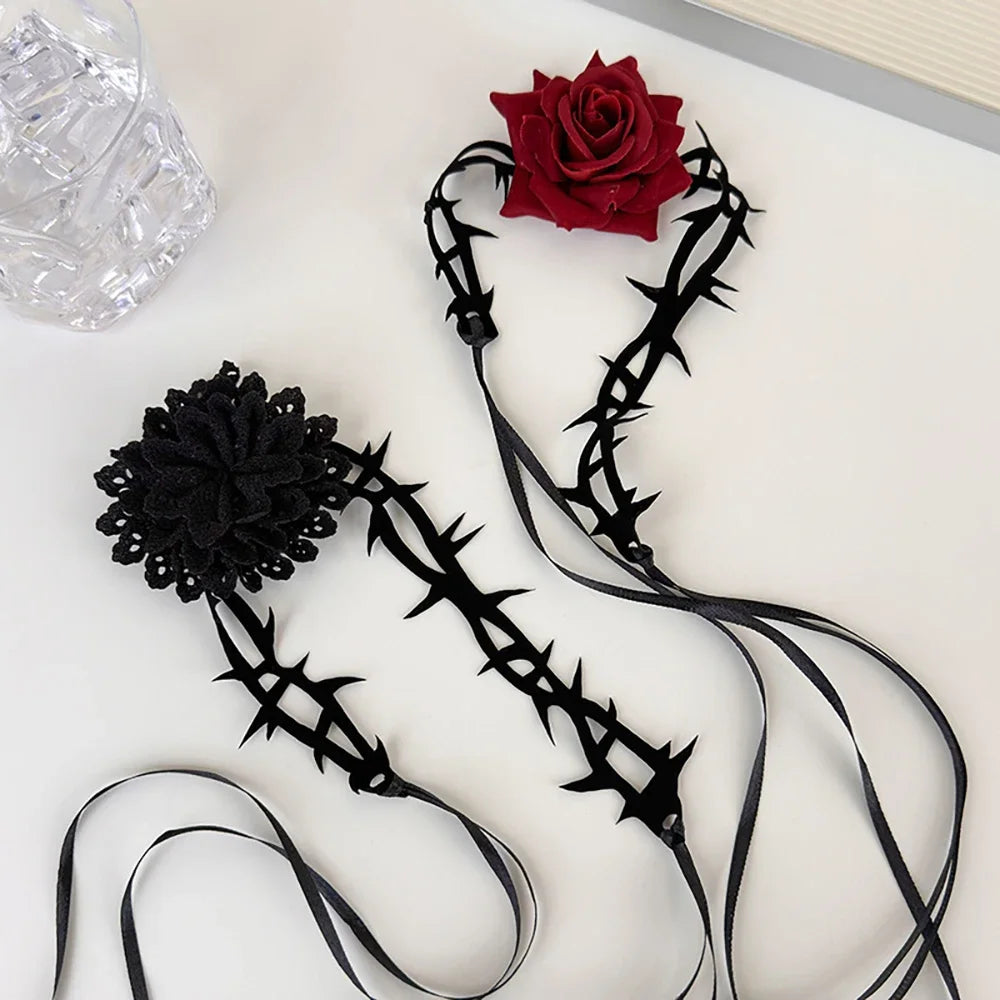 Necklace Rose Thorn Lace Choker Necklace