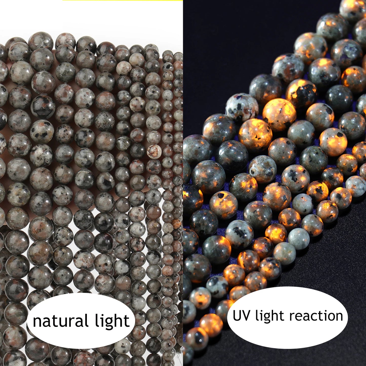Natural Stone Round Beads Yooperlite Fire Sodalite Loose Spacer Beads
