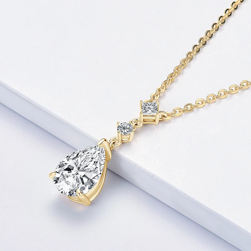 Necklace Waterdrop 925 Sterling Silver Moissanite Pendant
