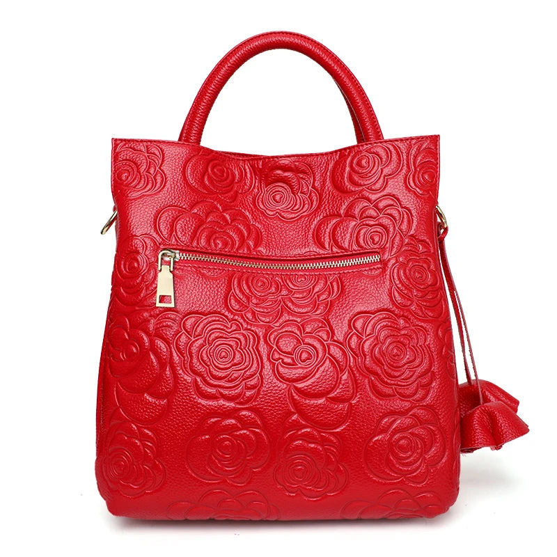 Bag Floral Print Cowhide