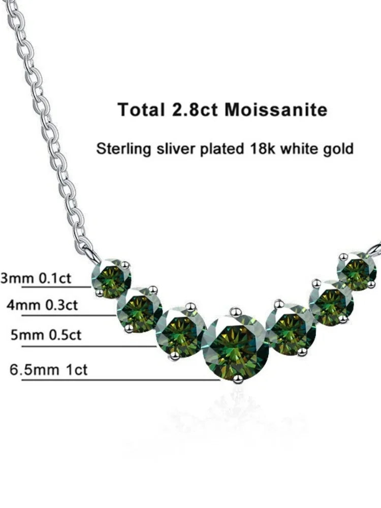 Moissanite Necklace 925 Sterling Silver Jewelry Gift For Engagement