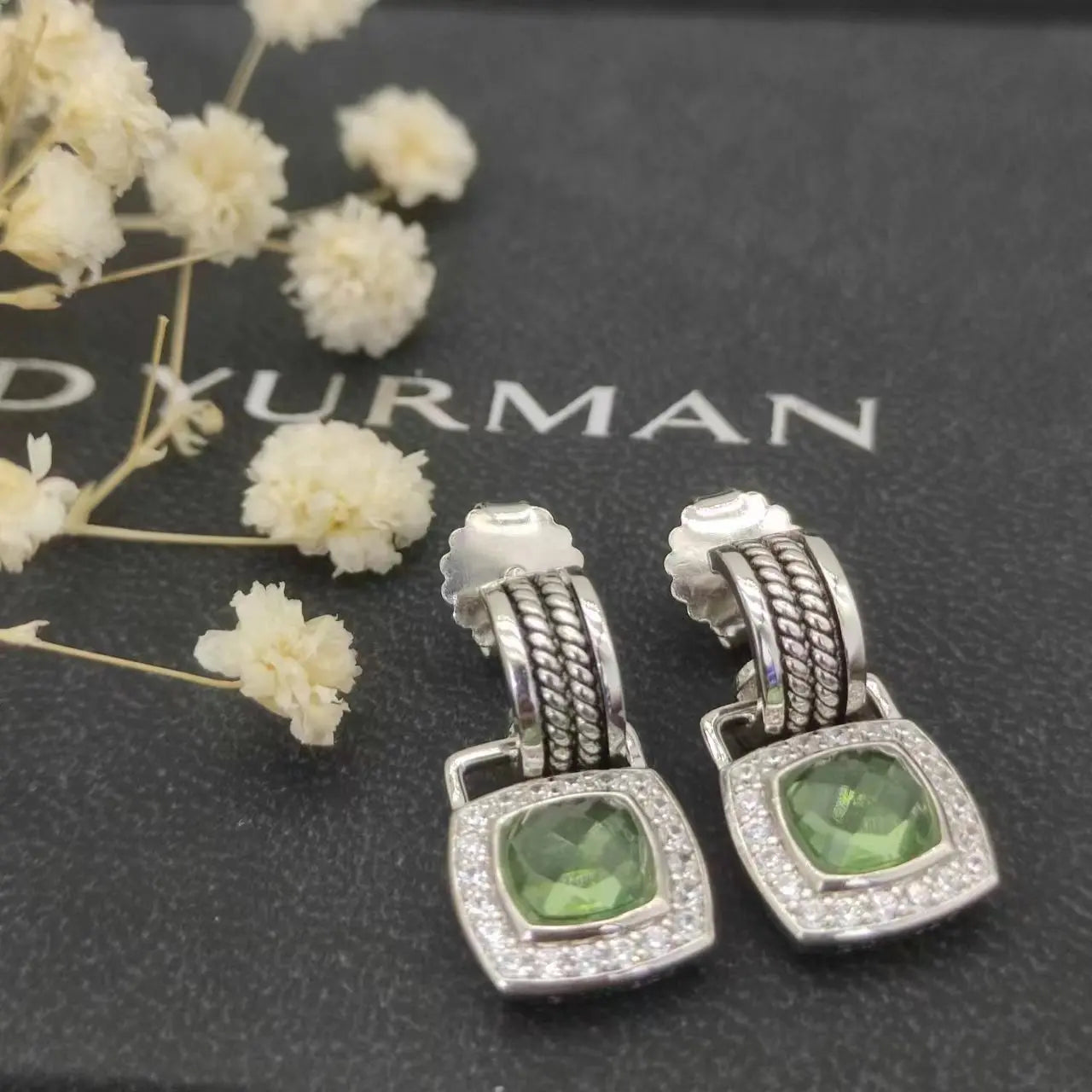 Sterling Silver Zircon Stud Earrings 925