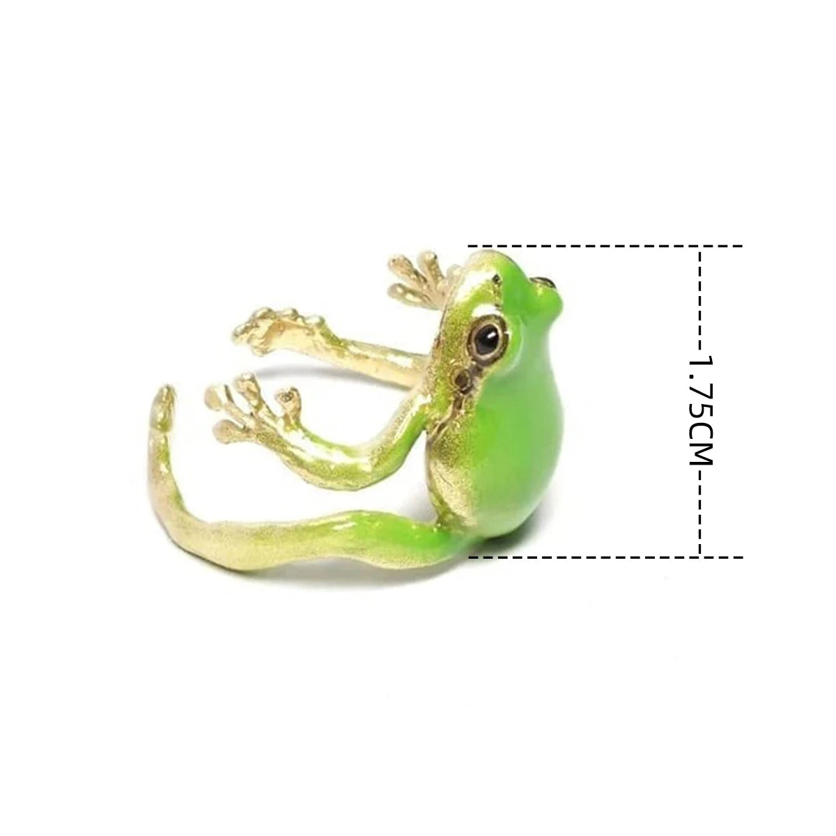 Ring Enamel Frog Open Ring 925 Silver Plating N856