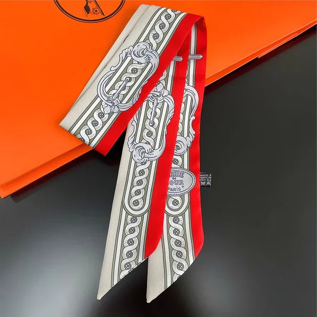 Scarf Skinny Plaid Silk Accessory